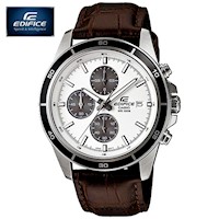 Reloj Casio Edifice EFR-526L-7AV para Hombre Cronómetro Correa de Cuero Marrón