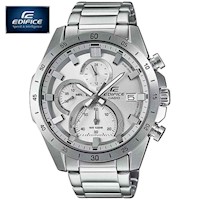 Reloj Casio Edifice EFR-571MD-8AV Para Hombre Fecha Cronometro Dial Plateado