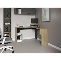 ESCRITORIO EN L J-130 - NEGRO / FRESNO | TUHOME