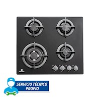 Cocina Empotrable 4Hornillas de Vidrio Templado Indurama EGI 604VDNEG