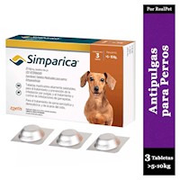 Antipulga Masticable Simparica Perros 5 - 10 kg 3 Tabletas