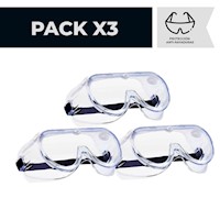 Lente tipo goggle Delta Plus TAAL ventilación indirecta | Pack x 3