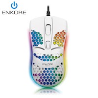 Mouse Gamer Geox Ekm 121 USB Luces LED RGB Blanco