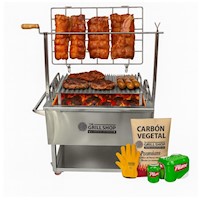 Caja China Grande 3 en 1 Acero inoxidable + Guantes + Carbón +Cerveza