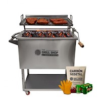 Caja China Mediana Inoxidable ParrillaElevadiza+cerveza+carbon+guante