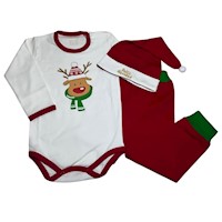 Conjunto navidad bebé Feliz Navidad Reno talla 4