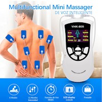 electro masajeador de pulso EMS muscular voz inteligente 8 electrodoss