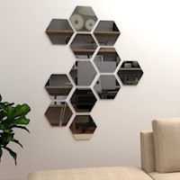 SET DE 12 ESPEJOS LIRIO HEXAGONAL | TUHOME