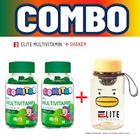 COMBO GOMITAS PARA NIÑOS ELITE NUTRITION KIDS - 2 ELITE MULTIVITAMIN + SHAKER