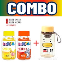 COMBO GOMITAS PARA NIÑOS ELITE NUTRITION - ELITE OMEGA + ELITE HIERRO + SHAKER