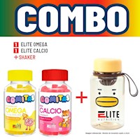 COMBO GOMITAS PARA NIÑOS ELITE NUTRITION - ELITE OMEGA + ELITE CALCIO + SHAKER