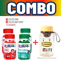 COMBO GOMITAS PARA NIÑOS ELITE - 2 ELITE ZINC + 2 ELITE ANTI GRIP + SHAKER