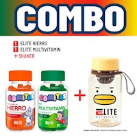 COMBO GOMITAS PARA NIÑOS ELITE - ELITE HIERRO + ELITE MULTIVITAMIN + SHAKER