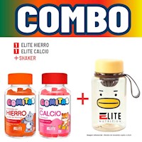 COMBO GOMITAS PARA NIÑOS ELITE NUTRITION - ELITE HIERRO + ELITE CALCIO + SHAKER