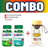 COMBO GOMITAS PARA NIÑOS ELITE - ELITE MULTIVITAMIN + ELITE ANTI GRIP + SHAKER