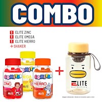 COMBO GOMITAS PARA NIÑOS ELITE - ELITE ZINC + ELITE OMEGA + ELITE HIERRO +SHAKER