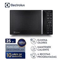 Horno Microondas de 25 Lts Freestanding Eléctrico Electrolux EMDY25S2MXB