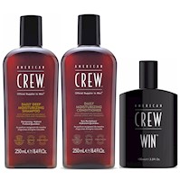 Shampoo Hidratante + Acondicionador + WIN Fragancia American Crew Men