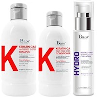 Shampoo Post Alisado + Acondicionador + Hydro Baor K Keratin Care