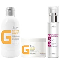 Shampoo Reparador + Mascarilla + Brush Thermo Protect Baor G Soft Gold