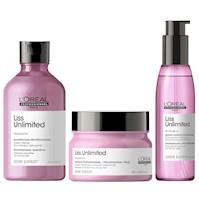 Shampoo Anti Frizz + Mascarilla + Aceite LOreal Liss Unlimited