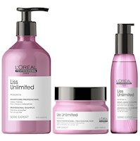 Shampoo Anti Frizz 500ml + Mascarilla + Aceite LOreal Liss Unlimited