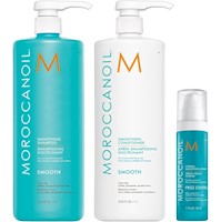 Shampoo Suavizante 1000ml + Acondicionador + Sérum Moroccanoil Smooth