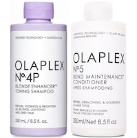Olaplex N°4P + N°5 Shampoo para Cabello Rubio + Acondicionador