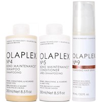 Olaplex N°4 + N° 5 + N°9 Shampoo Reparador + Acondicionador + Sérum