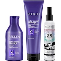 Shampoo Violeta + Mascarilla + Spray One United Redken Color Blondage