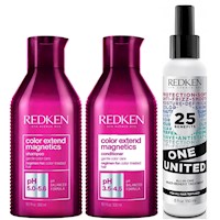 Shampoo 300ml + Conditioner + One United Redken Color Extend Magnetics