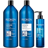 Shampoo 1000ml + Acondicionador + Protector Térmico Redken Extreme