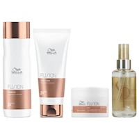 Shampoo Reparador + Acondicionador + Mascarilla + Elixir Wella Fusion