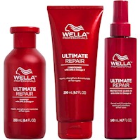 Shampoo 250ml + Acondicionador+ Spray Anti Frizz Wella Ultimate Repair