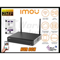 Nvr IMOU 8ch Grabador De Video Wifi NVR1108HS-W 2Mp Onvif Disco 4TB