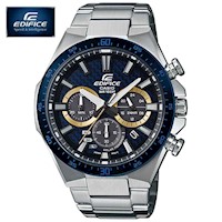 Reloj Casio Edifice Solar EQS-800BCD-2AV Fecha Cronometro Acero Inoxidable Dial Azul