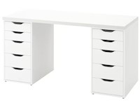 Escritorio de Melamina Moderno Blanco 140cm
