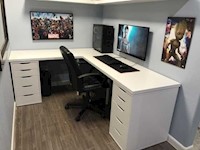 Escritorio Gamer en L Blanco 180cm