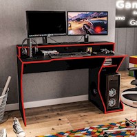 Escritorio Gamer de Melamina Moderno Negro 130cm