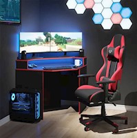 Escritorio Gamer de Melamina Negro 90cm