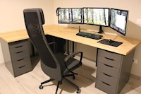 Escritorio Gamer en L Malva Negro 180cm