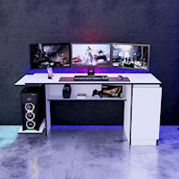 ESCRITORIO GAMER NR 02 140CM 1 PUERTA MOVENDA BLANCO