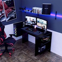 ESCRITORIO GAMER NR 09 136CM MOVENDA NEGRO