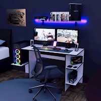 ESCRITORIO GAMER NR 09 136CM MOVENDA BLANCO