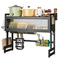 Escurridor De Platos De 2 Niveles Con Tapa 85 Cm
