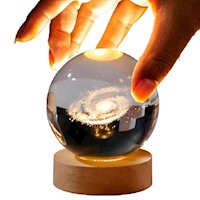 Mini Lámpara Cristal 3D De Luz Cálida Modelo Galaxia