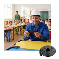 Protector Filos en L Rollo x 2 Mts Set 2 Unds Negro