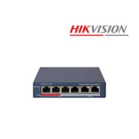 Switch Gigabit PoE+ Hikvision DS-3E1106P-EI/M administrable 6 puertos 100Mps