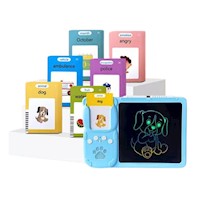 Tarjetas Didácticas Audibles Con Pizarra Mágica LCD Celeste