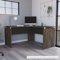 ESCRITORIO L-140 HOME OFFICE - COÑAC / NEGRO SOFT | TUHOME